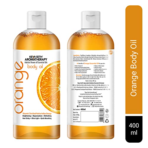 Keya Seth Aromatherapy Skin Defence Orange Body Oil Skin Lightening, Rejuvenating Non-Sticky for Daily Use After Bath, Massage Oil Enriched with Orange & Vitamin C. 400ml - Image 2