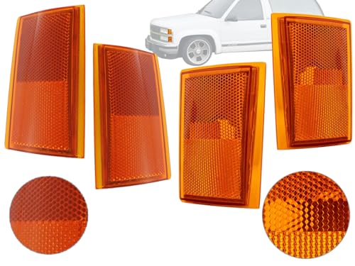 Auto Parts Avenue APA Replacement Side Marker Reflector 1988 1989 1990 1991 1992 1993 C K 1500 2500 3500 Suburban Blazer 4PC Upper and Lower Set 5975198 5975197 5975196 5975195