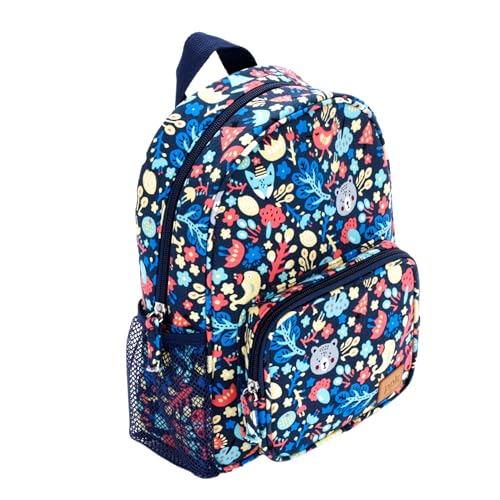 Mini Size Backpack for Little Kids/Toddler (Age 3-8 Y) - Woodland Animals Print/Navy2
