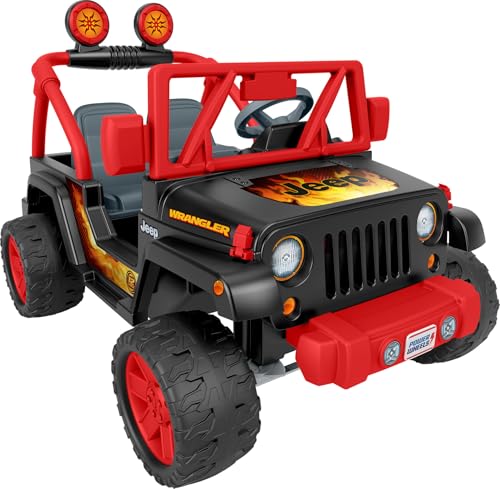 Power Wheels Tough Talking Jeep Wrangler Ride-On Toy with...