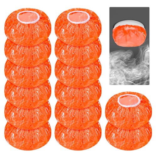 12 Pieces Detector Cover Fire Alarm Dust Paint Cover Stretch Plastic Fire Alarm Thicken Elastic Paint Covers During Commercial Building Home Alarms Cooking or Baking Use, Orange