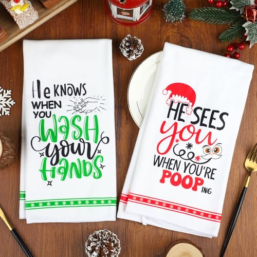 peony-man-Christmas-Funny-Kitchen-Towels-Novelty-Xmas-Dish-Towels-Christmas-Hand-Towel-Christmas-Dish-Tea-Towels-for-Christmas-Winter-Holiday-Kitchen-Bathroom-Cooking-18-x-26-Inch-4-Pcs peony man Christmas Funny Kitchen Towels Novelty Xmas Dish Towels Christmas Hand Towel Christmas Dish Tea Towels for Christmas Winter Holiday Kitchen Bathroom Cooking 18 x 26 Inch 4 Pcs