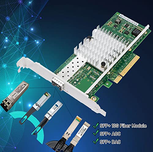 Tarjeta de red 10Gb SFP+ PCIe Intel X520-DA1 para servidor Linux y Windows 7