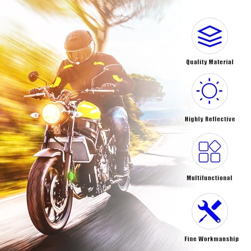 Image of Dickno 2 PCS M6 x 1.0 Motorcycle Reflectors, Plastic Screw Mount Reflective Warning Reflector, Universal Motorbike Rear Safety Reflectors for Motorcycle, Bicycle, Scooter (Round Green)