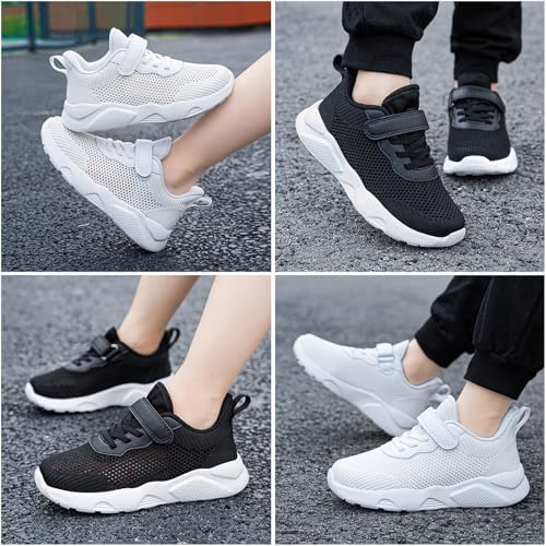 Yeeteepot Kinderen Sneakers Jongens Meisjes Sportschoenen Ademende Hardloopschoenen Licht Binnenschoenen Leisure Tennisschoenen Anti-slip Fitness Schoenen A-Wit 38 EU