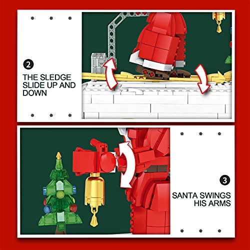 TopBau Weihnachtsmann Weihnachten Dynamische Bausteine, 1039+ Teile, Rentier und Elfen Kompatibel mit Lego Creator Haus – Bild 5