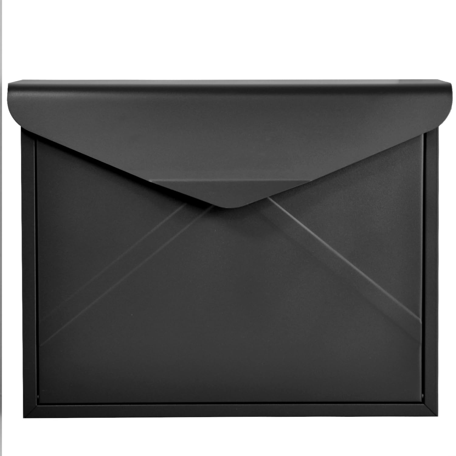 Buzón de diseño de Pared sin Tubo para periódicos | Negro mate RAL 9017, adecuado para A4/C4