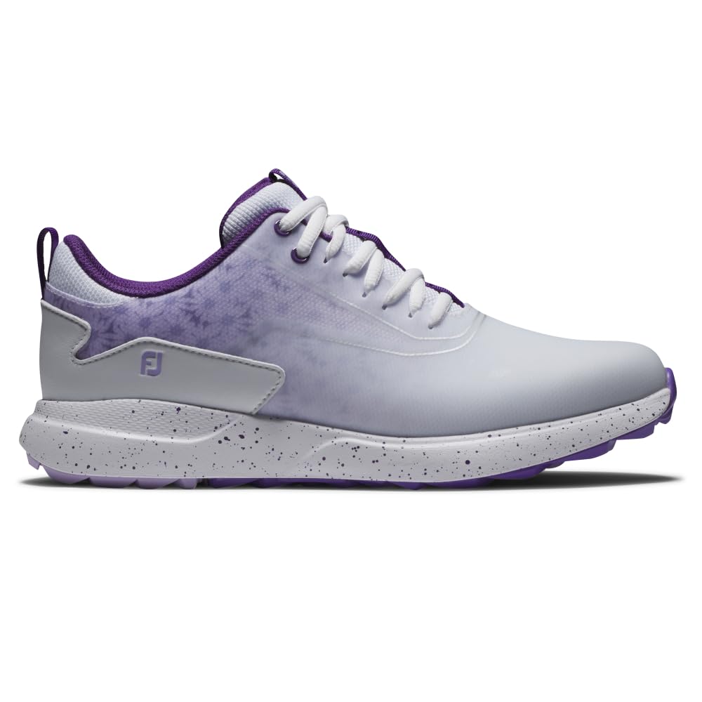 FootJoy Women's FJ Performa Previous Season Style Golf Shoe, White/White/Purple, 8