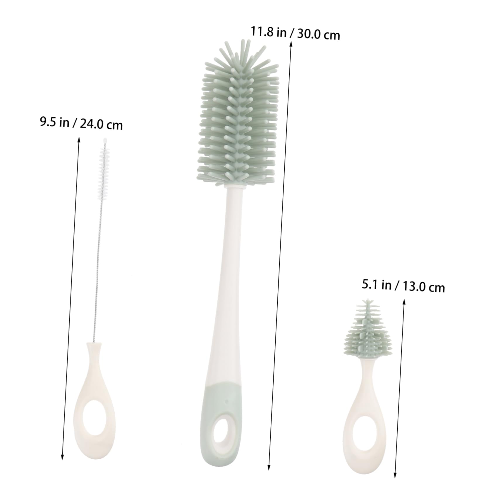 Toyvian 2pezzi Spazzole Per Pulizia Biberon Strumento Silicone e Facile Da Usare Verde Per Bottiglie