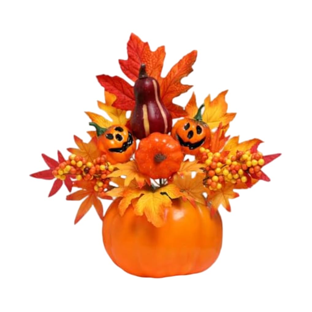 CNAFGBGG Halloween Pumpkin Centerpiece, Orange, 8in.
