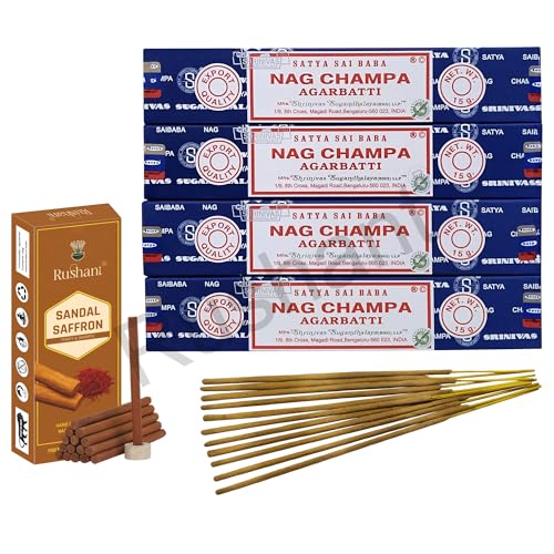 Nag Champa Incense Sticks 15 Grams x 4 Packs | For Meditation Yoga Healing Aromatherapy Relxation Spirituality |