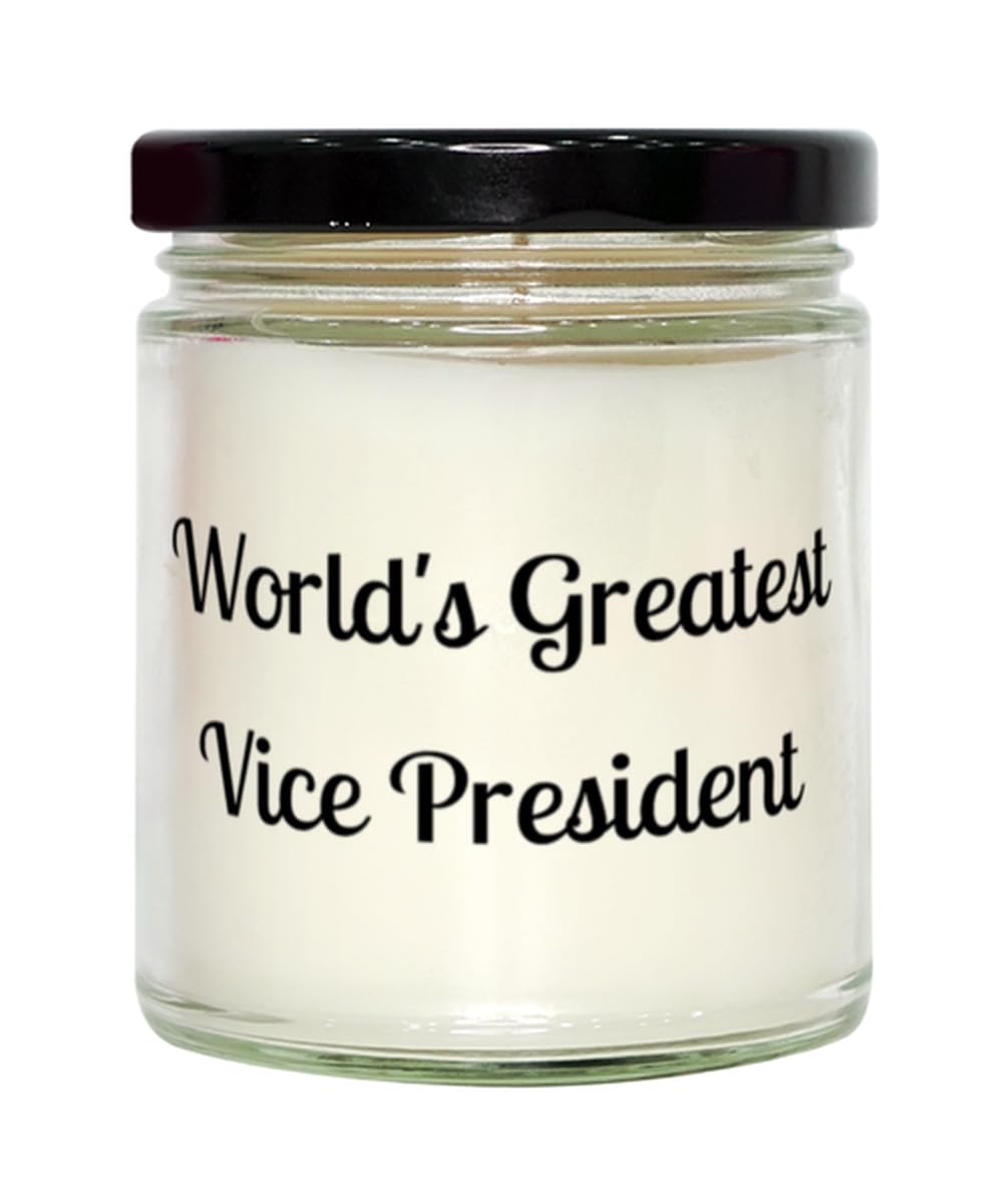 OrangePieces New Vice President Scent Candle, World's Greatest Vice President, Love for Friends from Team Leader, 9oz, White
