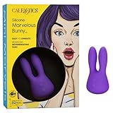CalExotics Mini Marvels Marvelous Bunny – Silicone Waterproof Compact Vibrator – 10 Function Rechargeable Vibe – Adult Sex Toy Massager for Couples – Purple