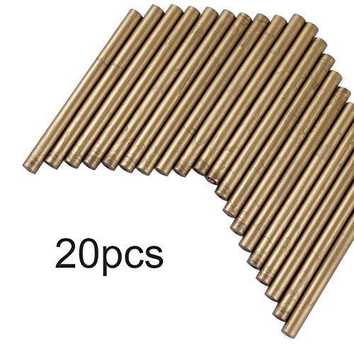 CRASPIRE 20 Stück Klebepistole Siegel Wachsstifte 11mm Für Vintage Wachs Siegelstempel Und Brief Einladungskarten Weinflasche Geschenkpaket Dekoration (Bronze)
