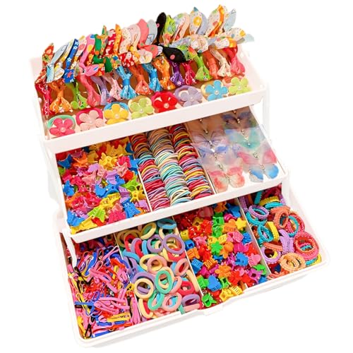 ROKZELT Pinces à Cheveux, 555 Élastiques Pour Cheveux Filles, Multicolore, Accessoires Pour Cheveux, Enfants, Coiffure, Pour Filles, Femmes Et Enfants