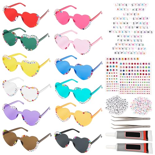 FUNUPUP Heart Shaped Sunglasses Bulk Rimless Heart Shaped Glasses for Women Bachelorette Party