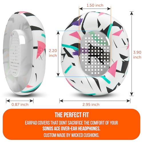Funda para almohadillas de auriculares WC SweatZ Ace para Sonos Ace | Hecha por Wicked Cushions | Silicona premium, resistente al sudor y lavable fácilmente | Blanco años 90 miniatura 6