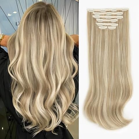 ALXNAN Clip In Hair Extensions 20 Inch Cover