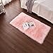 Cumay Piel de Imitación, Artificial Alfombra, excelente Piel sintética de Calidad Alfombra de Lana ，Adecuado para salón Dormitorio baño sofá Silla cojín (Rosa, 70 x 135 cm)