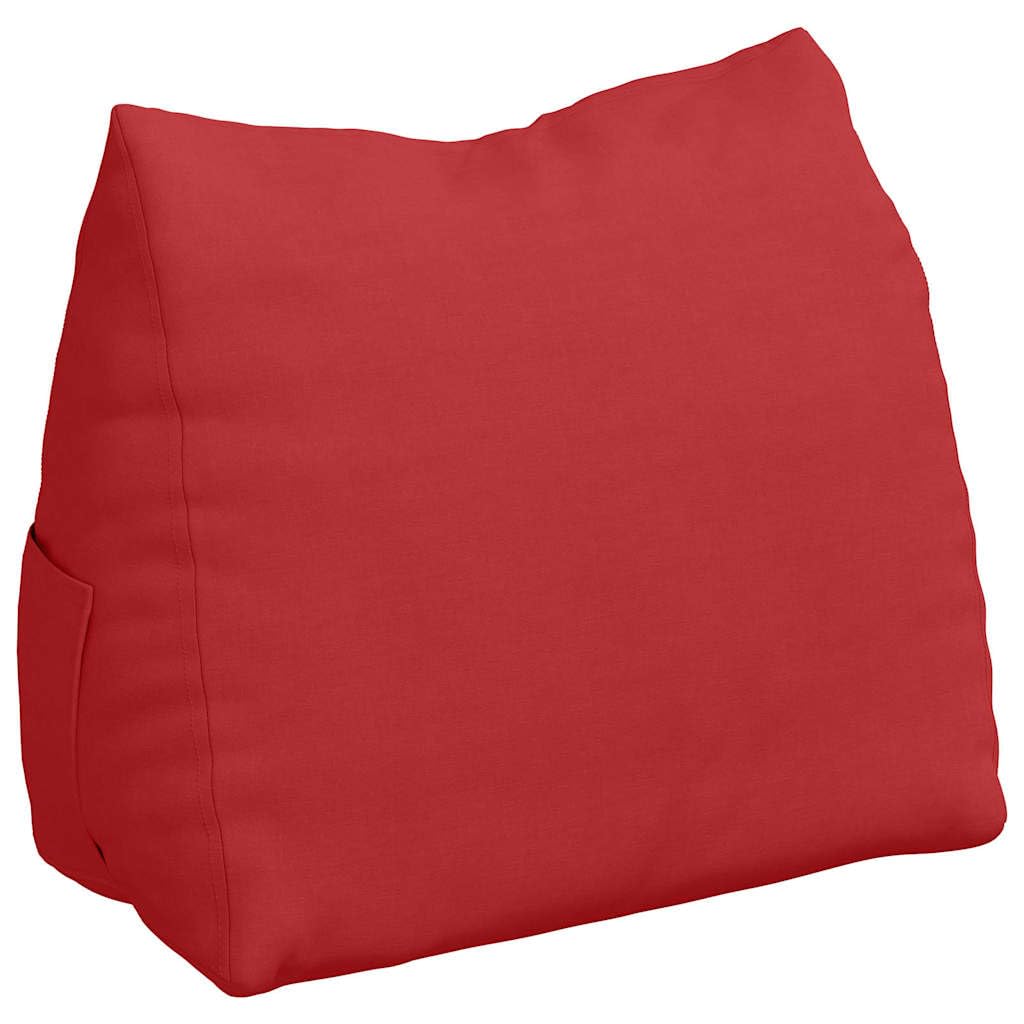 Cuscino per schienale rosso, 60 x 20 x 50 cm, comodo cuscino di supporto in tessuto liscio per divano e letto, comodo cuscino decorativo con rivestimento sfoderabile e morbida imbottitura in