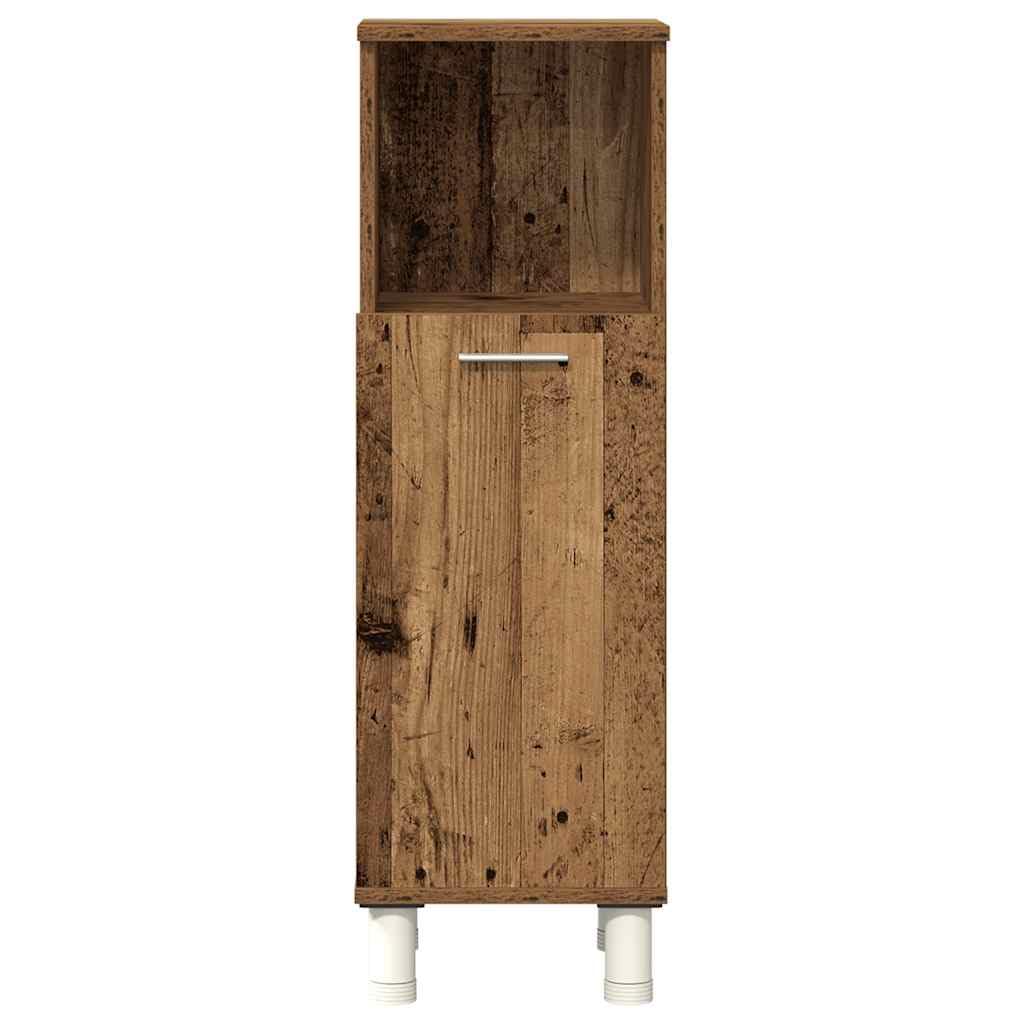 Set Mobili da Bagno 3 Pezzi in Legno Multistrato Effetto Antico | Arredo completo per stanza da bagno con specchiera e mobili contenitori salvaspazio per organizzare ogni accessorio.
