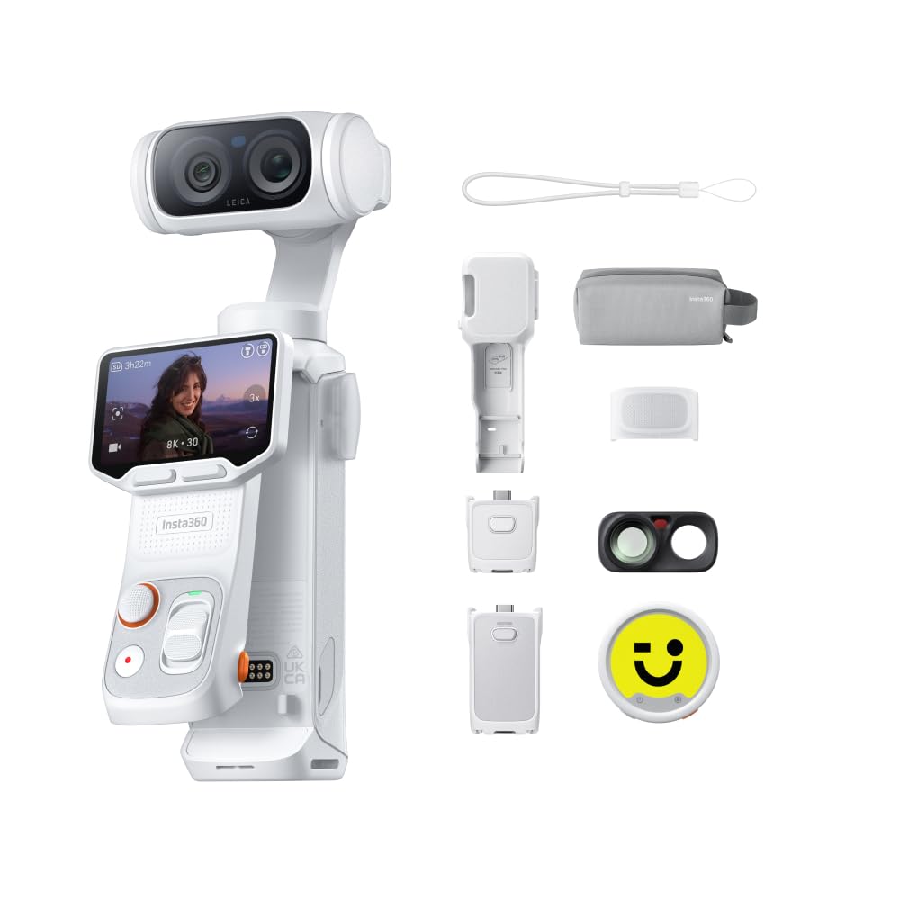 Insta360 Luna Ultra Creator Bundle, 8K Dual-Lens Leica Vlog Camera, White - Stellar White