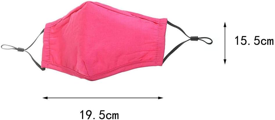 2 Pack Black Reusable Face Masks 3 Layer Cotton Fabric with Pocket for Filter, Nose Strip and Adjustable Ear Loops