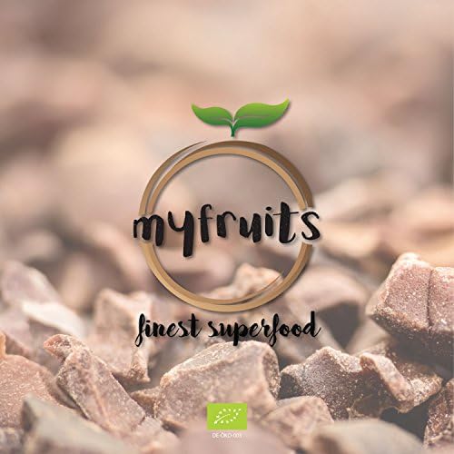 myfruits Bio Nibs kakao, 450 g, ziarna kakaowe bez dodatków, bez cukru, delikatnie prażone dla uzyskania czekoladowego smaku, do pieczenia lub musli
