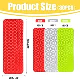 30 Pcs Safety Reflective Stickers | Diamond Prise Wide Angle, Sliver Yellow Red Reflective Tape Outd