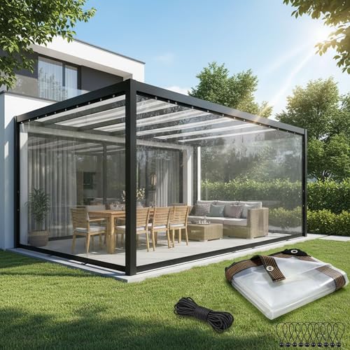 Lona de vinilo de plástico transparente impermeable de 0.12 mm para techos de invernaderos 2
