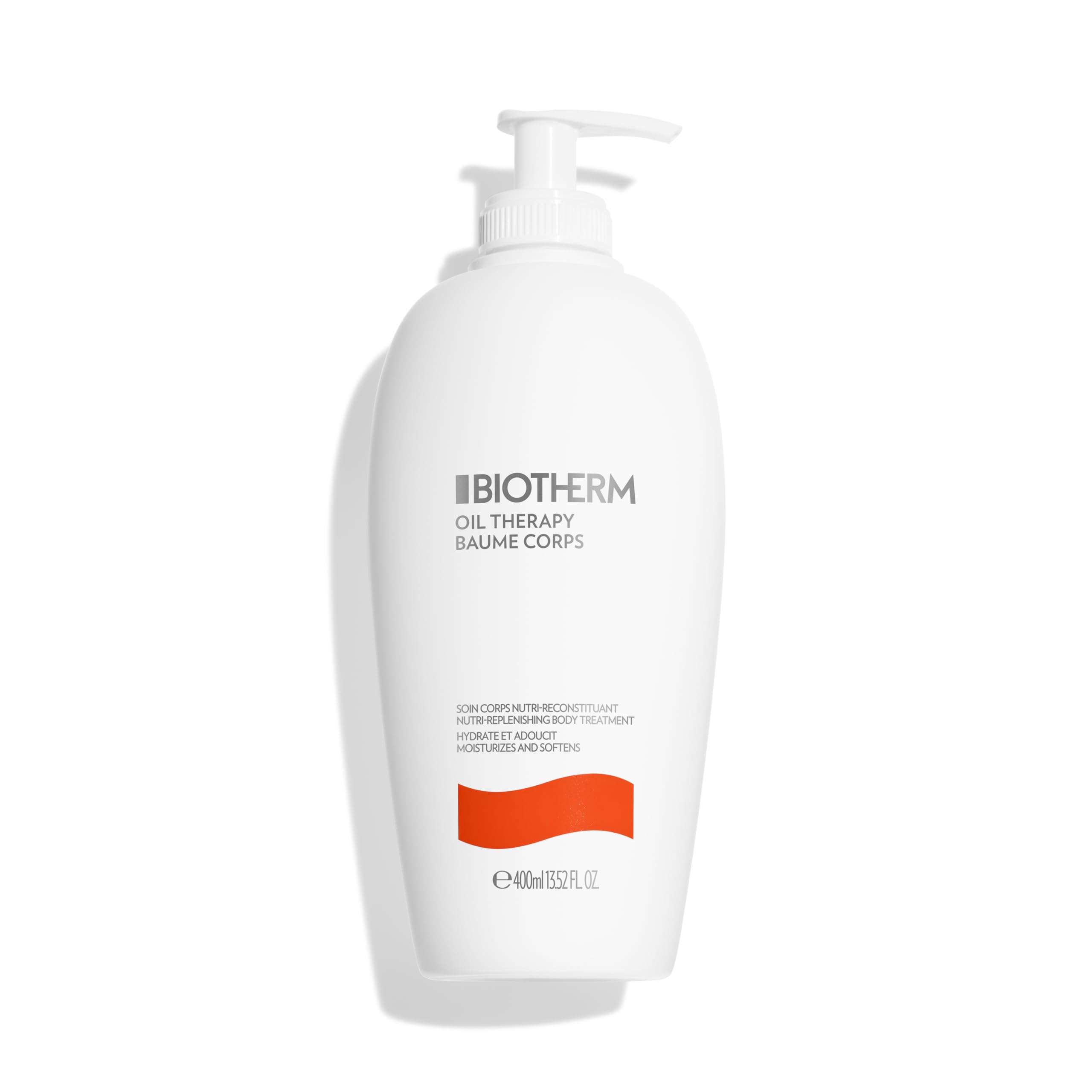 Biotherm Oil Therapy Baume Corps Bodylotion mit wertvollen Ölen, Körperpflege für intensive Feuchtigkeit, Körperlotion speziell für raue und trockene Haut, nährende Skincare, 400 ml