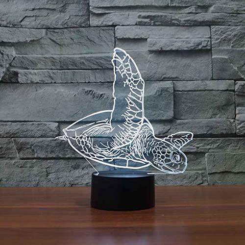 Veilleuse Tortue 3D - Lampe Tactile 7 Couleurs, Alimentation USB Ou Piles | Décoration Chambre Enfant, Cadeau D'Anniversaire
