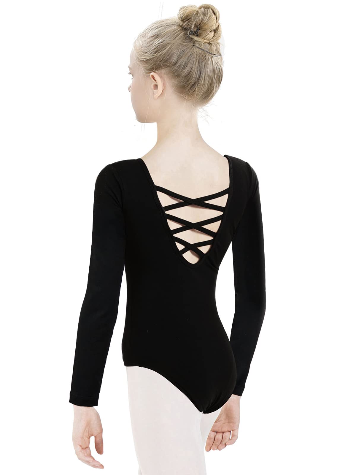 tanzdunsje Ballettanzug Mädchen Ballett Trikot Kinder-lange Ärmel, ballett body TanzBody Turnanzug Gymnastikanzug Trikot für Kinder Damen Größe 100-170