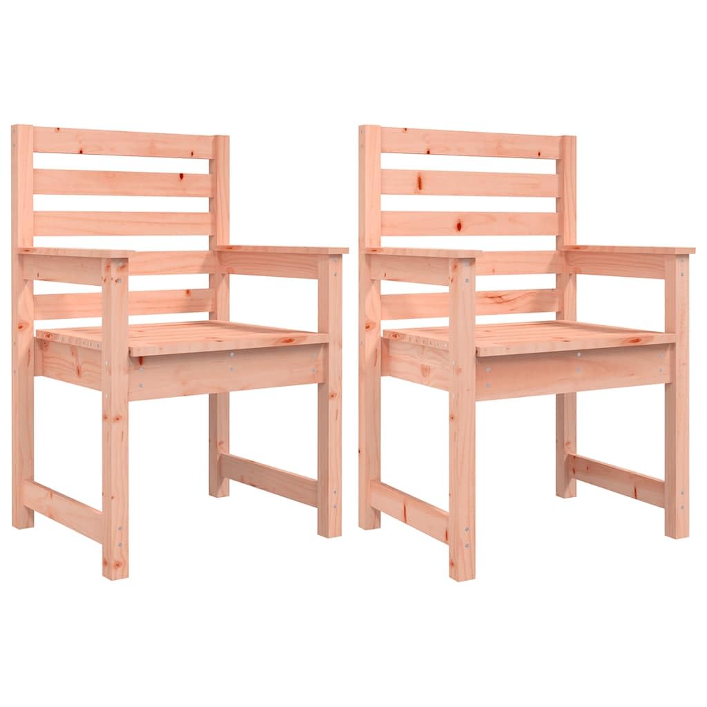 Chaise de jardin en douglas massif lot de 2 fauteuils de repas extérieurs 60x48x91 cm