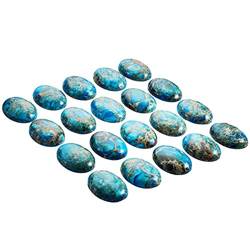 Rockcloud 22X30Mm Oval Cabochon Flatback Semi-Precious Stones Sea Sediment Jasper For Jewelry Making Pack Of 5 #TOP2