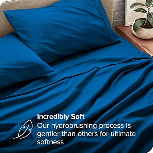 Bare Home Full Sheet Set - Luxury 1800 Ultra-Soft Microfiber Full Bed Sheets - Double Brushed - Deep Pockets - Easy Fit - 4 Piece Set - Bedding Sheets & Pillowcases (Full, Medium Blue) #TOP1