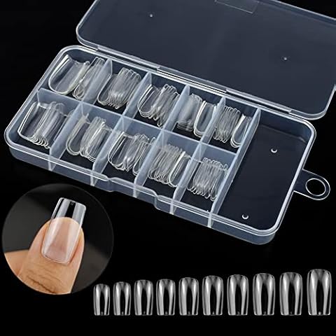 100 Pcs Clear Coffin Nail Tips by MELGO Cover