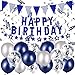 VAINECHAY Decoration Anniversaire Birthday Décoration Kit Deco Ballon Banderole Joyeux Anniversaire Bleu Decor Fete Anniversaires pour Garcon Homme Adulte