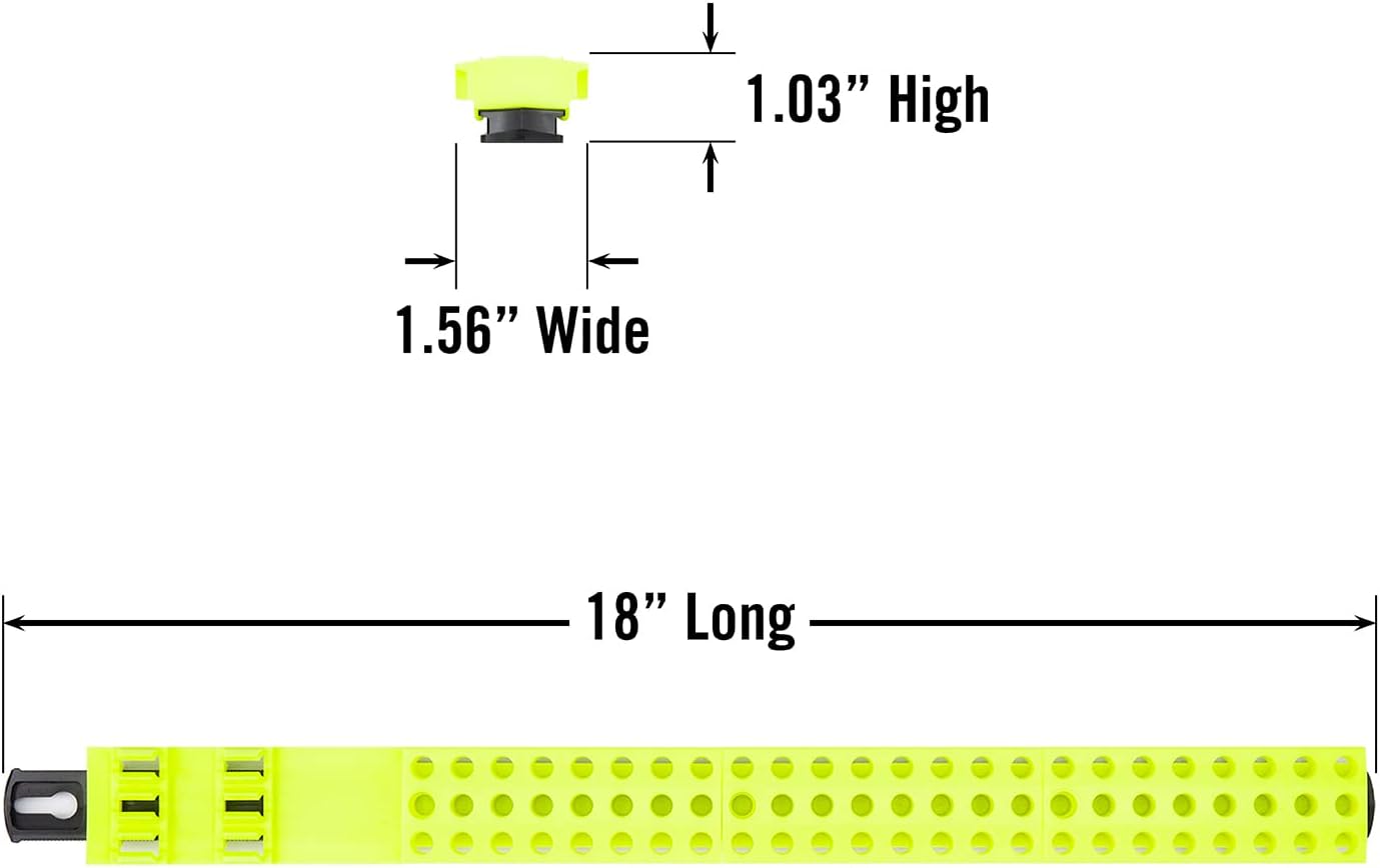 Ernst Manufacturing 78 Tool Bit Bar with Magnetic Base, 1/4" Hex Bit Screwdriver Bit Organization - Black/Hi-Viz