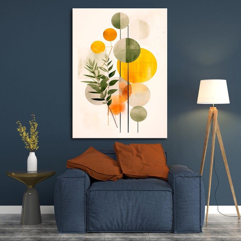 Tableau abstrait minimaliste et affiche style milieu du siècle - 3