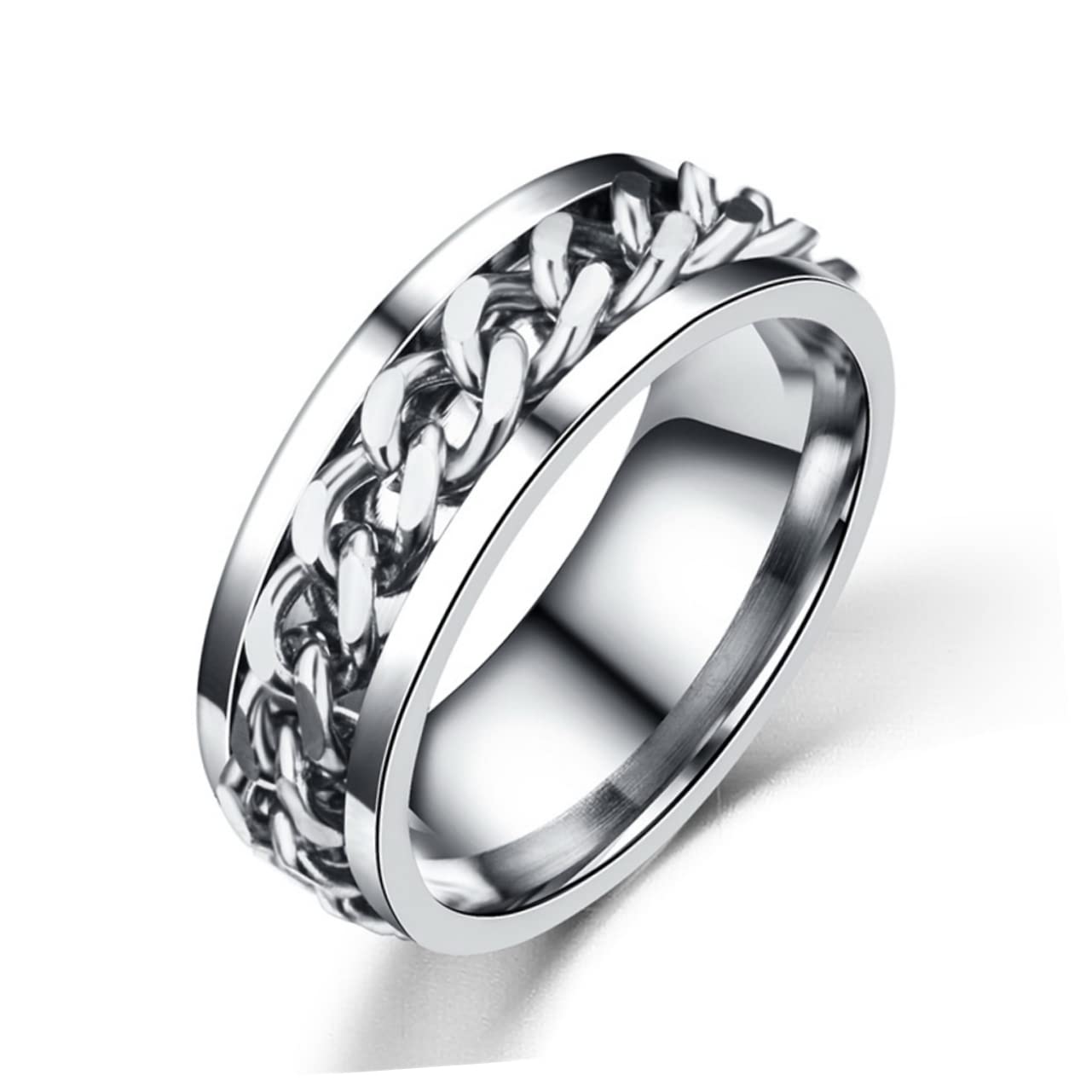 Jewellery Edelstahl einfach für Männer kreativer Mode Fingerstahl Farbgröße 8 ideal als Ring oder einzigartig mit Box Jewellery
