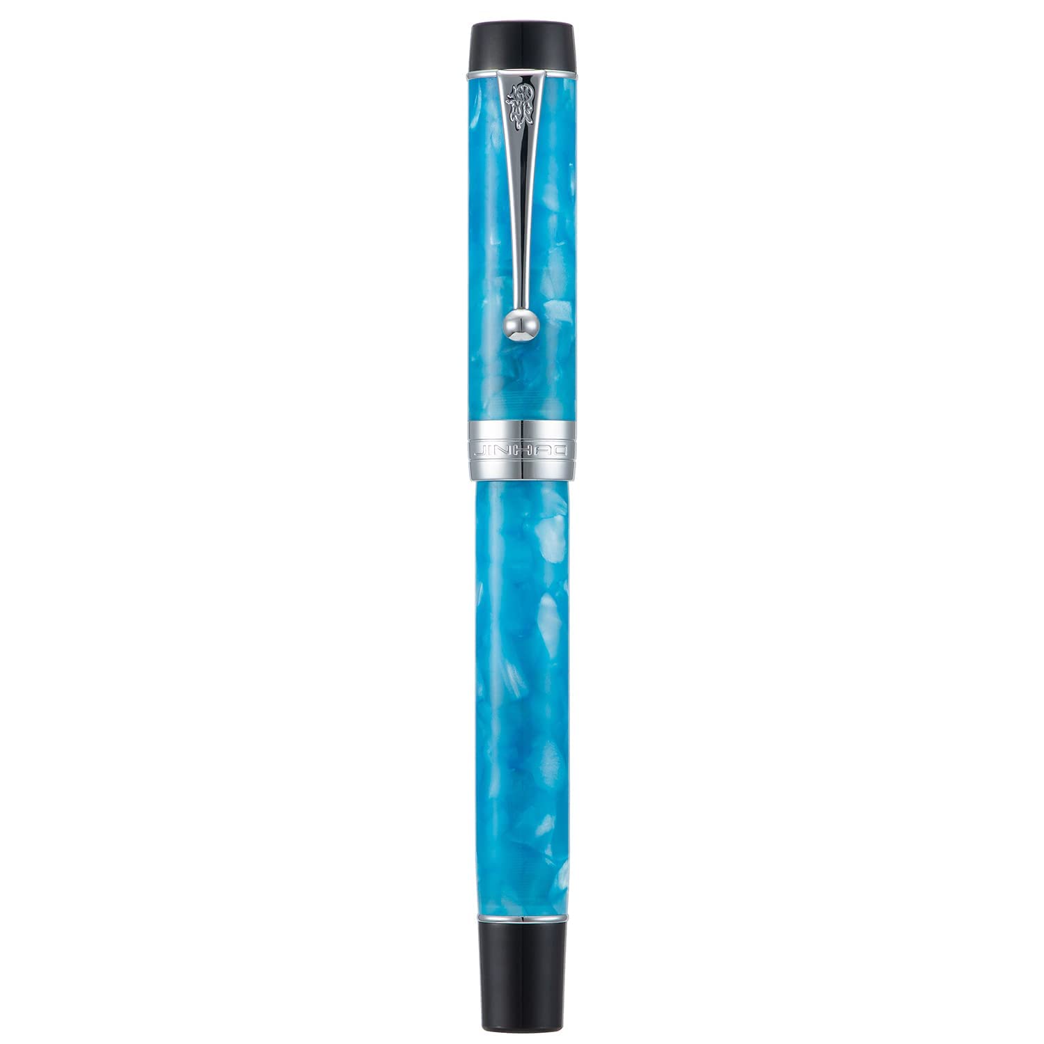 Jinhao 100 Fountain Pen Celluloid Classic Style, #6 Nib Smooth Writing Instrument with Refillable Converter and Pen Case Set — image 1