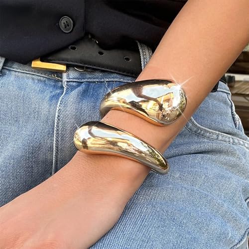 YANCHUN Gold Bangles for Women Bangle Bracelets Chunky Bangles Bracelets Non Tarnish Gold/Silver Bracelet for Women Trendy Jewelry Gift3