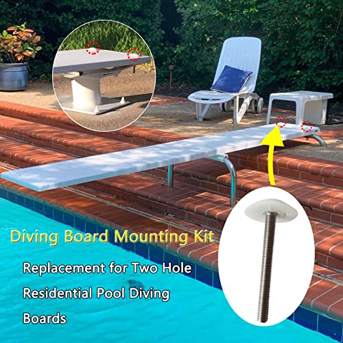 Bydorunce Db-Tb-M White Diving Board Mounting Bolt Kit Replacement For Two Hole Residential Diving Boards Includes Bolts Washers Nuts #TOP1