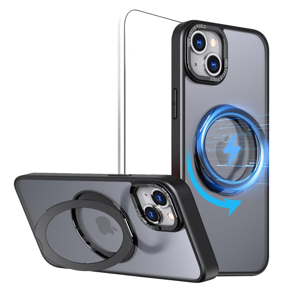 Coque iPhone 15 MagSafe support noir mat pour éliminer traces et reflets - 7