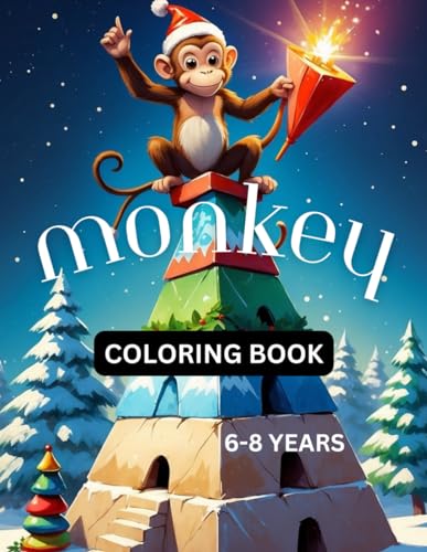 MONKEY COLORING BOOK: FOR KIDS AGE 6 TO 8 YEARS.Funny 50 Monkeys scenes coloring pages , large print 8.5/11 inches. image 2