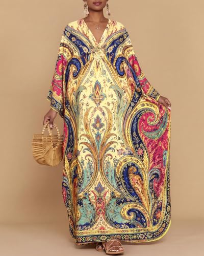 Image of Bsubseach Moo Moos for Women Batwing Sleeve Kaftan Dresses with Pockets