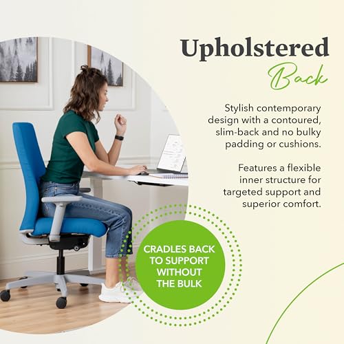 Image of HON Ignition 2.0 Ergonomic Office Chair with Adjustable Arms, Advanced Synchro‑Tilt Recline, Upholstered Desk and Computer Chair for Home Office or Workstation, Titanium Frame, Peacock