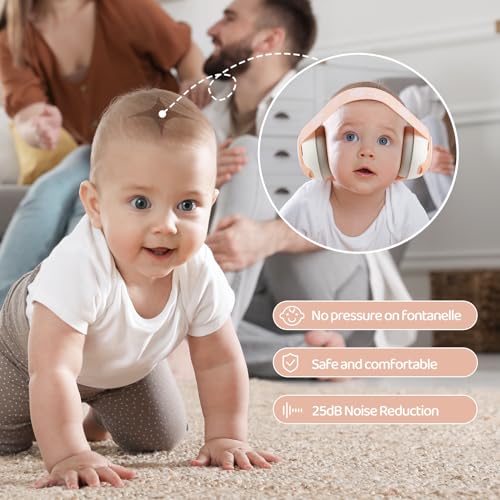 Image of YomauiYee Baby Earmuffs,Bear Infant Headphones Noise Cancelling Baby Ear Protection with Adjustable Headband Sound Proof Headphones, Travel Essentials for Travel