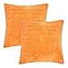 Amazon Brand - Umi Set di 2 Federe per Cuscini 45x45 Divano Copricuscini in Velluto 45x45cm con Cerniera Invisibile Arancione